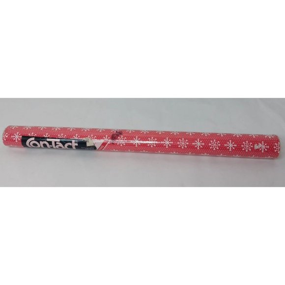 Vintage ConTact Brand Self Adhesive Plastic Shelf Liner Roll Red Snowtime 1986 - Picture 2 of 9